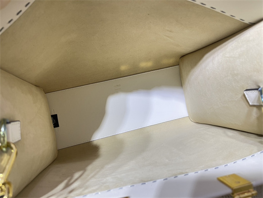 Fen.di SUNSHINE Medium White Leather Shopper