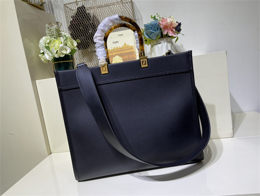 Fen.di SUNSHINE Medium Black Leather Shopper