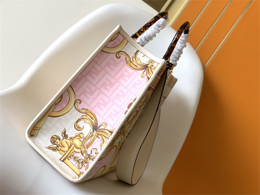 Fen.di FENDACE SUNSHINE Medium Multicolor Printed Leather Shopper