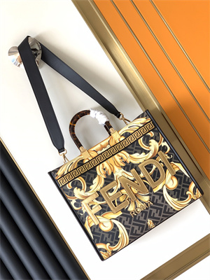 Fen.di FENDACE SUNSHINE Medium Multicolor Printed Leather Shopper