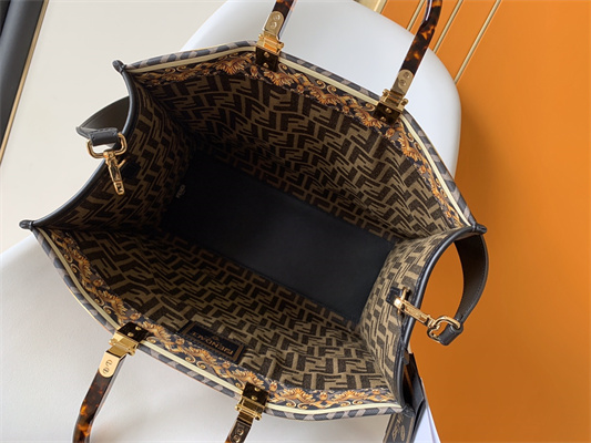 Fen.di FENDACE SUNSHINE Medium Multicolor Printed Leather Shopper