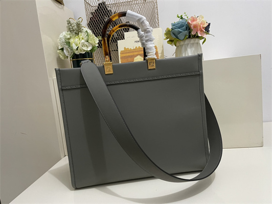 Fen.di SUNSHINE Medium Dk Grey Leather Shopper
