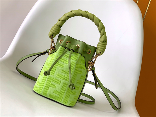 Fen.di MON TRESOR Green Canvas FF Mini Bag