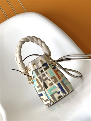 Fen.di MON TRESOR Multicolor Canvas Mini Bag With FF Embroidery