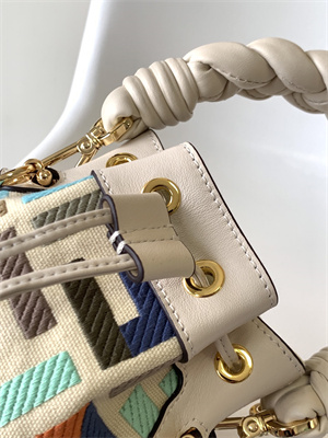 Fen.di MON TRESOR Multicolor Canvas Mini Bag With FF Embroidery