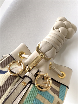 Fen.di MON TRESOR Multicolor Canvas Mini Bag With FF Embroidery