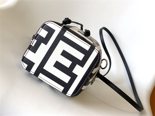 Fen.di Roma&Marc Jacobs MON TRESOR White and Black Leather Mini Bag