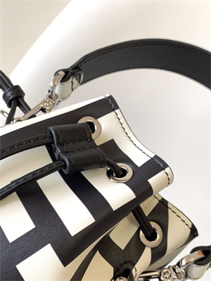 Fen.di Roma&Marc Jacobs MON TRESOR White and Black Leather Mini Bag