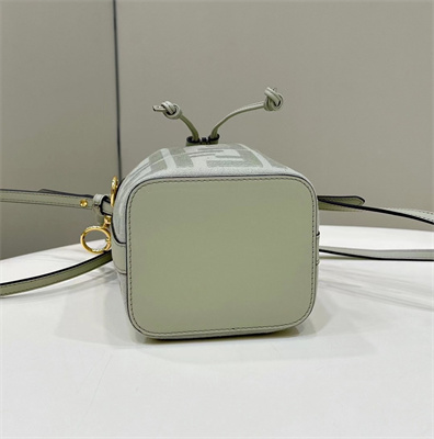 Fen.di MON TRESOR Light Green Canvas FF Mini Bag