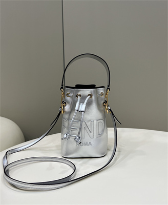 Fen.di MON TRESOR Silver Leather Mini Bag