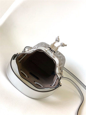 Fen.di MON TRESOR Silver Leather Mini Bag With Crystal FF Motif