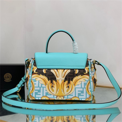 Fen.di Fendace LA Medusa Meidum Handbag Blue