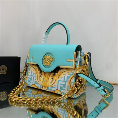 Fen.di Fendace LA Medusa Meidum Handbag Blue