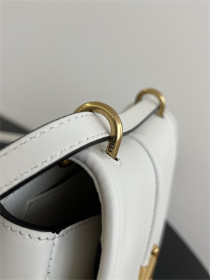 Fen.di C’mon Mini White Leather Bag
