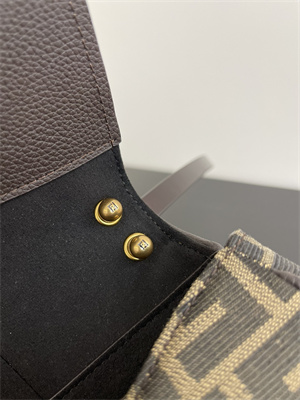 Fen.di C’mon Mini Brown FF Jacquard Fabric Bag