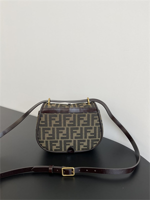 Fen.di C’mon Mini Brown FF Jacquard Fabric Bag
