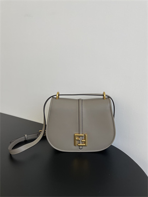 Fen.di C’mon Medium Dove Grey Leather Bag