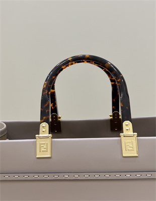 Fen.di SUNSHINE Medium Dove Grey Leather Shopper