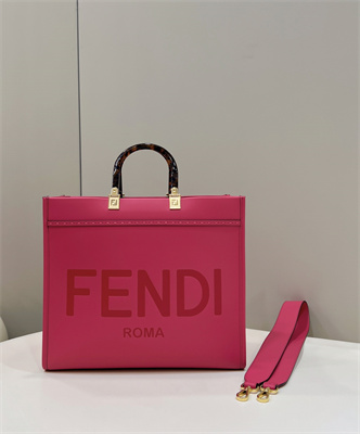 Fen.di SUNSHINE Medium Fuchsia Leather Shopper