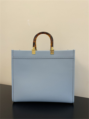 Fen.di SUNSHINE Medium Blue Leather Shopper