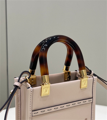 Fen.di MINI SUNSHINE SHOPPER Pink Leather