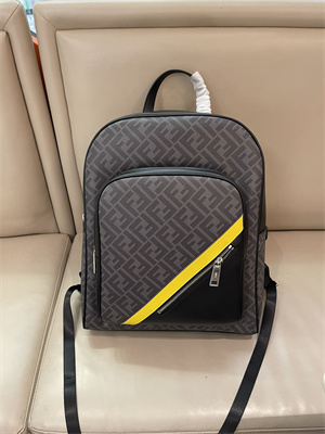Fen.di Chiodo Diagonal Grey FF Canvas Backpack