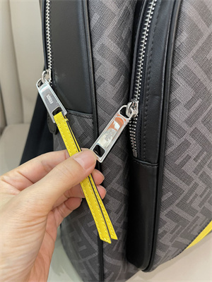 Fen.di Chiodo Diagonal Grey FF Canvas Backpack