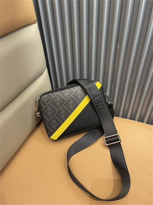 Fen.di DIAGONAL CAMERA CASE Grey Multicolor Leather Bag
