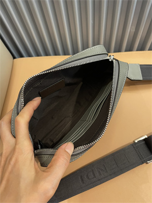 Fen.di DIAGONAL CAMERA CASE Lt Grey Multicolor Leather Bag