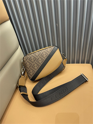 Fen.di DIAGONAL CAMERA CASE Brown Multicolor Leather Bag