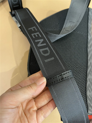 Fen.di Roma Grey Fabric Belt Bag