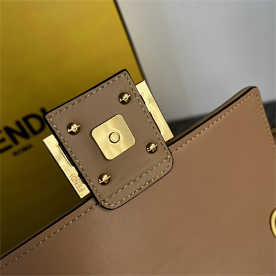 Fen.di BAGUETTE CHAIN MIDI Natural Straw Bag With White FF Embroidery