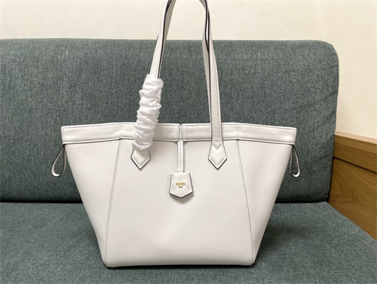 Fen.di ORIGAMI Medium White Leather Bag That Can be Transformed