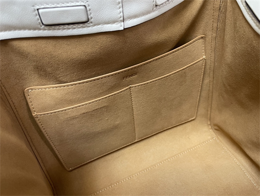 Fen.di ORIGAMI Medium White Leather Bag That Can be Transformed