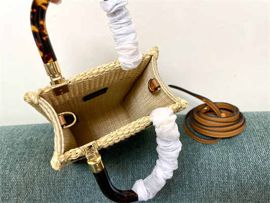 Fen.di MINI SUNSHINE SHOPPER In Natural Straw