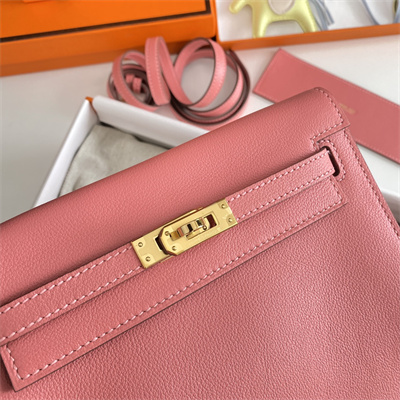 Kelly Danse Bag Evercolor Leather Gold Tone Metal In Rose Lipsur Color HS