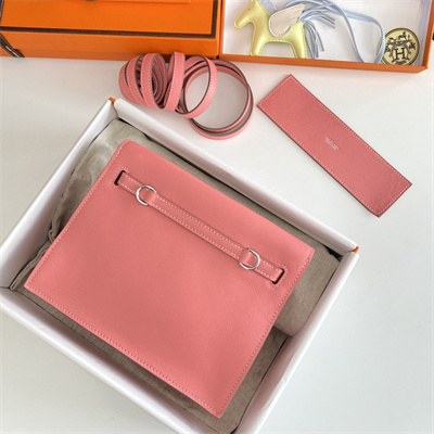 Kelly Danse Bag Evercolor Leather Silver Tone Metal In Rose Lipsur Color HS