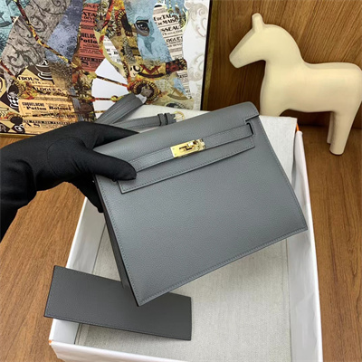 Kelly Danse Bag Evercolor Leather Gold Tone Metal In Gris Meyer Color HS