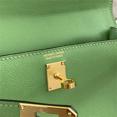 Kelly Danse Bag Evercolor Leather Gold Tone Metal In Vert Criquet Color HS