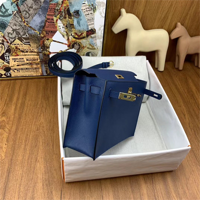 Kelly Danse Bag Evercolor Leather Gold Tone Metal In Deep Blue Color HS