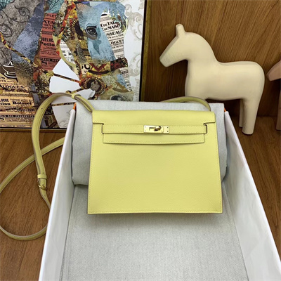 Kelly Danse Bag Evercolor Leather Gold Tone Metal In Jaune Poussin Color HS