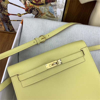 Kelly Danse Bag Evercolor Leather Gold Tone Metal In Jaune Poussin Color HS