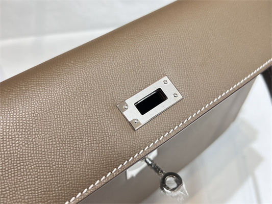 Kelly Elan Bag Madame Leather Silver Tone Metal In Trench Color HS