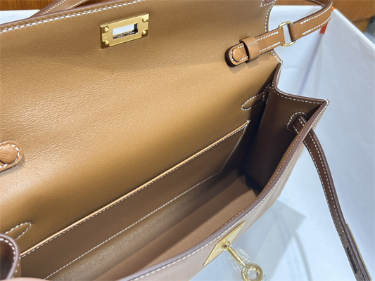 Kelly Elan Bag Madame Leather Gold Tone Metal In Gold Color HS