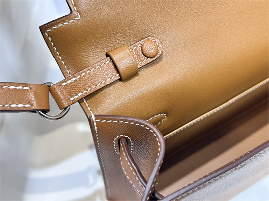 Kelly Elan Bag Madame Leather Silver Tone Metal In Gold Color HS