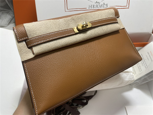 Kelly Elan Bag Goatskin Leather Gold Tone Metal In Gold Color HS