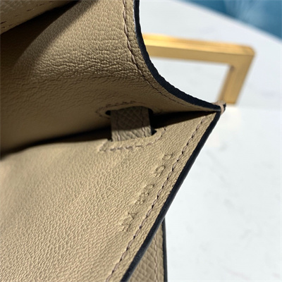 Kelly Pochette Bag Epsom Leather Gold/Silver hardware In Trench Color HS