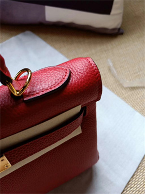 Kelly Retourne Bag Calfskin Leather 25/28CM Gold/Silver Hardware In Red Color