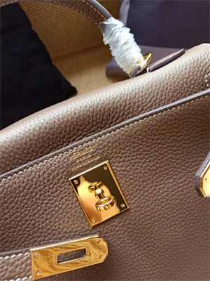 Kelly Retourne Bag Calfskin Leather 25/28CM Gold/Silver Hardware In Etoupe Color