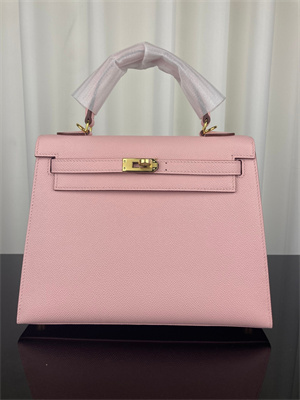 Kelly Sellier Bag Epsom Leather 25/28CM Gold/Silver Hardware In Rose Sakura Color HS